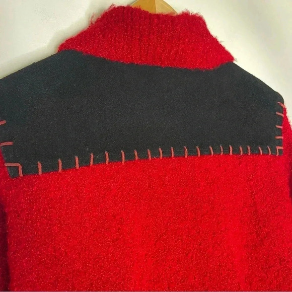 Sandy Starkman Vintage Button Heart Red Sweater Blazer Size Medium - Picture 5 of 8